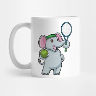 Elephant at Tennis with Tennis racket & Ball Mug